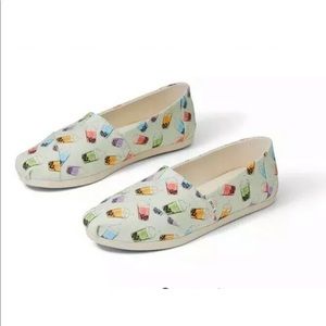 NIB Toms Limited Edition Alpargata Green Matcha Boba Tea Shoes Bubble Tapioca 6